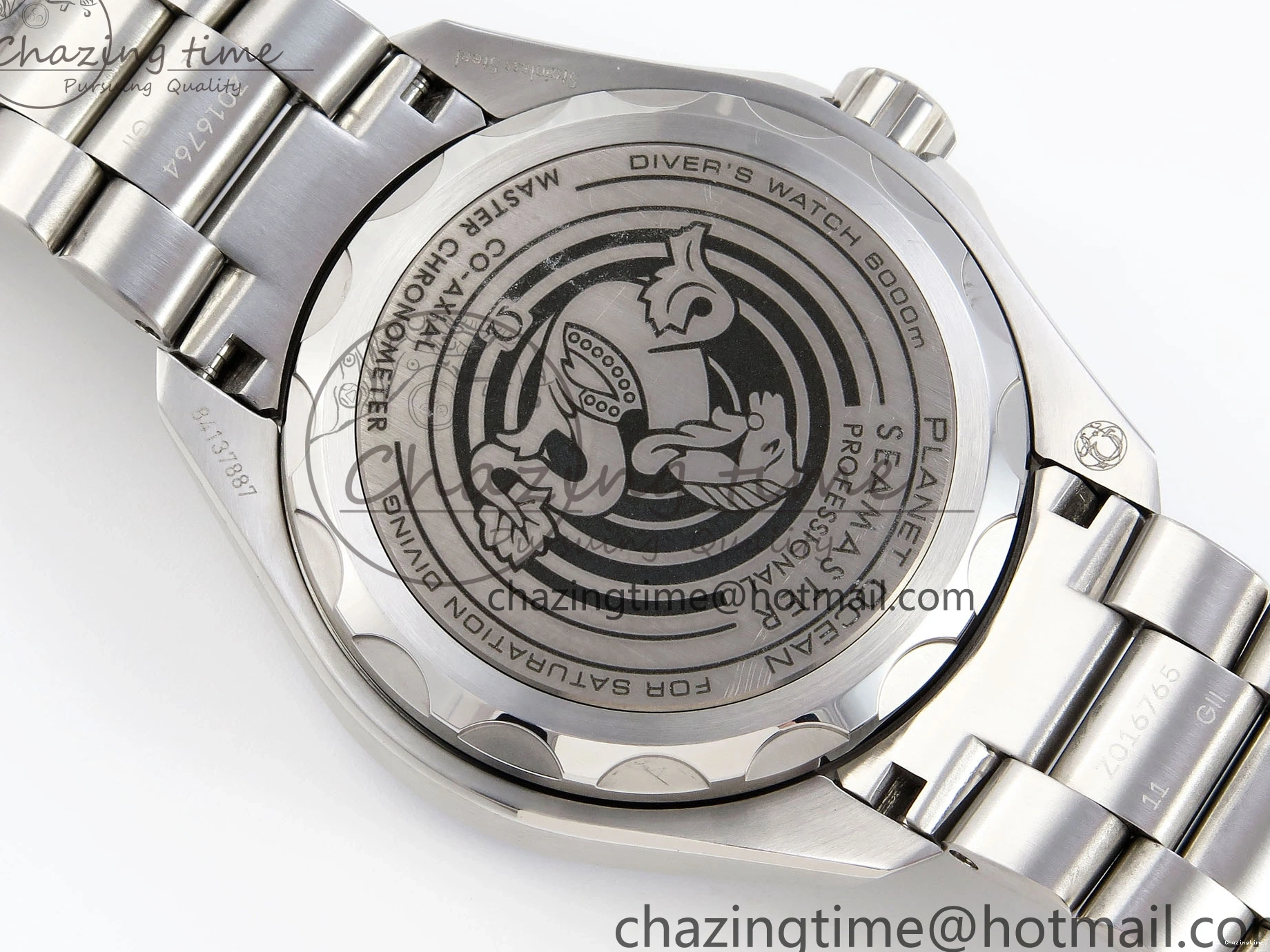0506 EasyCare SEAMASTER PLANET OCEAN 6000M ULTRA DEEP 45.5MM SS TF 1:1 BEST EDITION BLUE DIAL BLACK BEZEL ON SS BRACELET A 7760